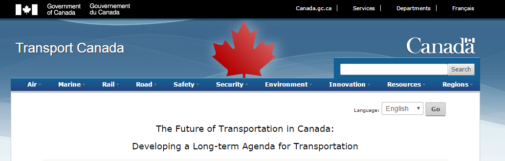 Transport Canada survey on the future of transportation in Canada